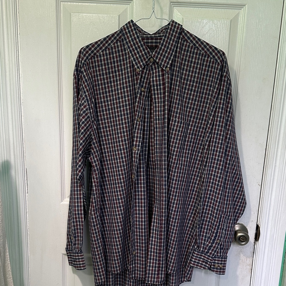 Men's Plaid Shirt - Blue and Red